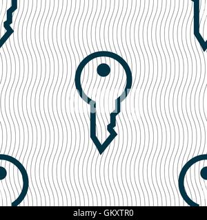 Key icon sign. Seamless pattern with geometric texture. Vector Stock Vector