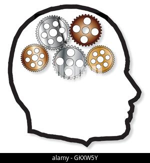 Metal Brain Stock Vector