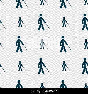 blind icon sign. Seamless pattern with geometric texture. Vector Stock Vector