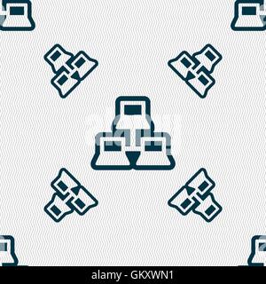 local area network icon sign. Seamless pattern with geometric texture. Vector Stock Vector