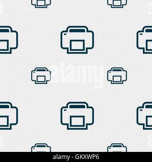Printing icon sign. Seamless pattern with geometric texture. Vector Stock Vector