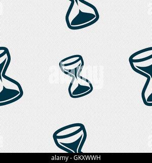 hourglass icon sign. Seamless pattern with geometric texture. Vector Stock Vector