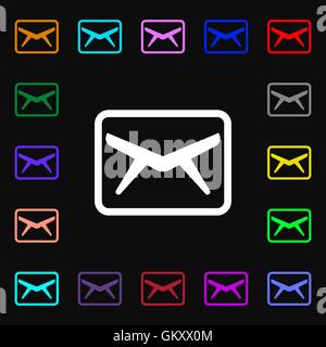 Mail, Envelope, Message icon sign. Lots of colorful symbols for your design. Vector Stock Vector