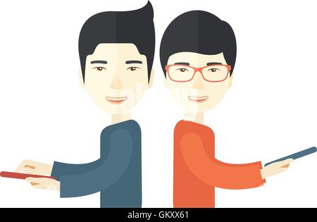 Businessmen with mobile phone Stock Vector