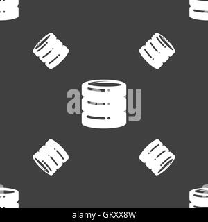 hard disk icon sign. Seamless pattern on a gray background. Vector Stock Vector