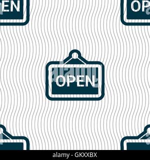 open icon sign. Seamless pattern with geometric texture. Vector Stock Vector