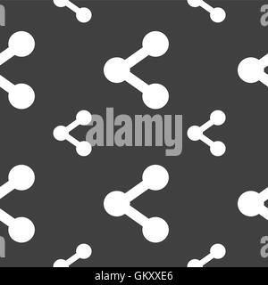 Share icon sign. Seamless pattern on a gray background. Vector Stock Vector