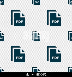 file PDF icon sign. Seamless pattern with geometric texture. Vector Stock Vector