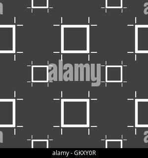 Crops and Registration Marks icon sign. Seamless pattern on a gray background. Vector Stock Vector