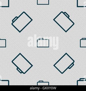 Folder icon  sign. Seamless pattern with geometric texture. Vector Stock Vector