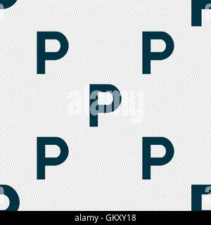 parking icon sign. Seamless pattern with geometric texture. Vector Stock Vector