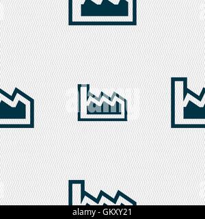 Chart icon sign. Seamless pattern with geometric texture. Vector Stock Vector