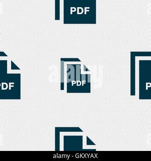 file PDF icon sign. Seamless pattern with geometric texture. Vector Stock Vector