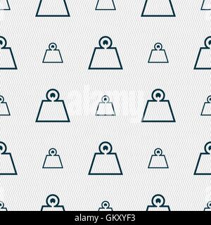 Weight icon sign. Seamless pattern with geometric texture. Vector Stock Vector
