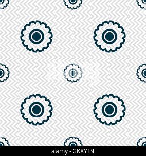 cogwheel icon sign. Seamless pattern with geometric texture. Vector Stock Vector