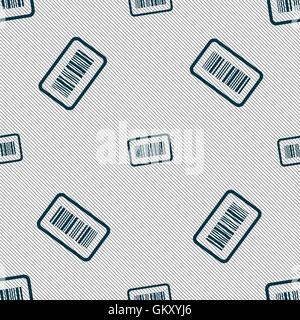 Barcode icon sign. Seamless pattern with geometric texture. Vector Stock Vector