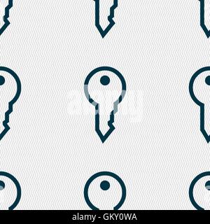 Key icon sign. Seamless pattern with geometric texture. Vector Stock Vector