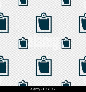 sheet of paper icon sign. Seamless pattern with geometric texture. Vector Stock Vector