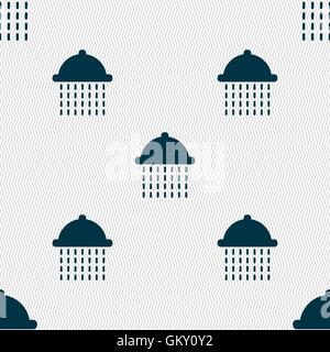 shower icon sign. Seamless pattern with geometric texture. Vector Stock Vector