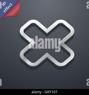 Cancel icon symbol. 3D style. Trendy, modern design with space for your text Vector Stock Vector