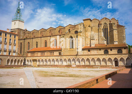 Saint-Jean-Le-Baptiste Cathedral and Campo Santo in Perpignan, France. Stock Photo