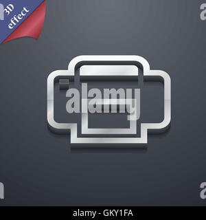 Printing icon symbol. 3D style. Trendy, modern design with space for your text Vector Stock Vector