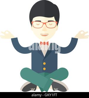 Asian Businessman get the idea Stock Vector