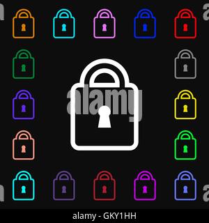 open icon sign. Lots of colorful symbols for your design. Vector ...