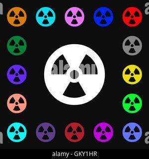 radiation iconi sign. Lots of colorful symbols for your design. Vector Stock Vector