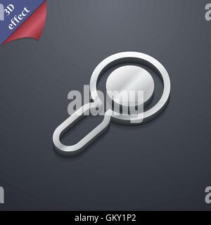 magnifying glass, zoom icon symbol. 3D style. Trendy, modern design with space for your text Vector Stock Vector