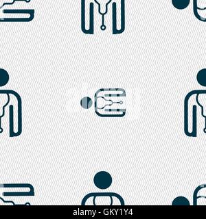 doctor icon sign. Seamless pattern with geometric texture. Vector Stock Vector