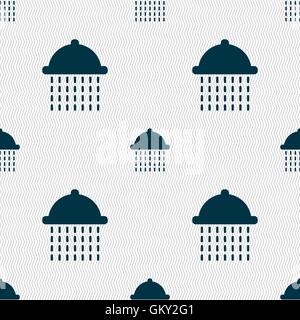 shower icon sign. Seamless pattern with geometric texture. Vector Stock Vector