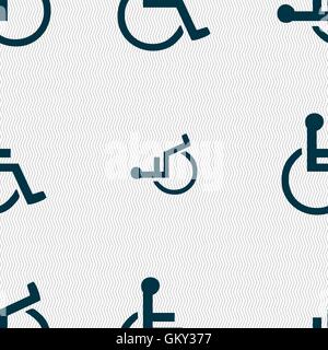 disabled icon sign. Seamless pattern with geometric texture. Vector Stock Vector