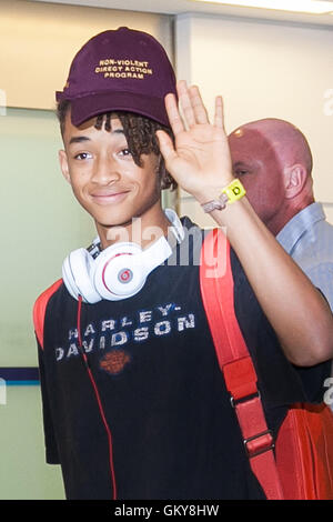 Narita, Japan. 24th August, 2016. American actor Jaden Smith arrives at Narita International Airport on August 24, 2016, Narita, Japan. Will Smith, traveling with son Jaden, is visiting Japan to promote his film Suicide Squad which hits Japanese theaters on September 10. Credit:  Rodrigo Reyes Marin/AFLO/Alamy Live News Stock Photo