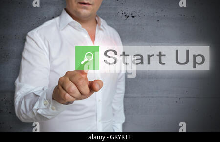 start up browser is operated by man concept. Stock Photo
