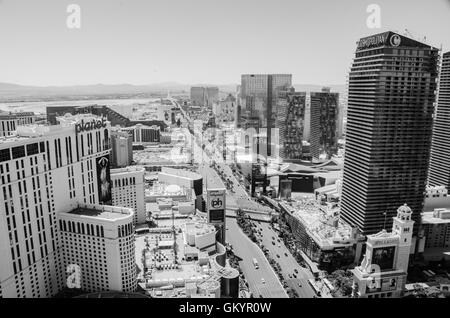 Las Vegas Strip viewed from the Paris Hotel Eiffel Tower Stock Photo