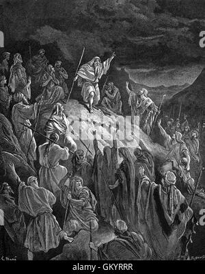 Engraving of Mattathias Appealing to the Jewish Refugees by Gustave Doré Stock Photo