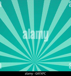 Colored back Pop-Art Style yellow blue background. Comic backdrop sunlight, line space. Fun halftone comics book radial template Stock Vector