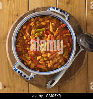 Chakalaka. Spicy vegetable side dish. South Africa Food. Stock Photo