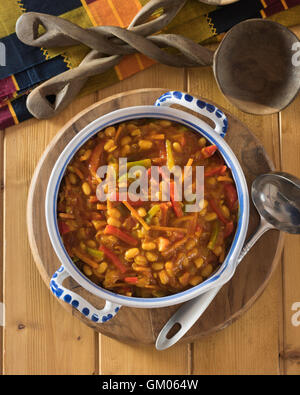 Chakalaka. Spicy vegetable side dish. South Africa Food. Stock Photo