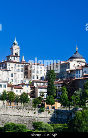 General view of Bergamo old town in Lombardy, Italy. Stock Photo