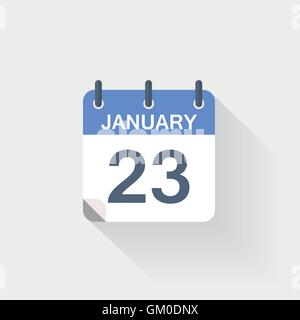 23 january calendar icon on grey background Stock Vector
