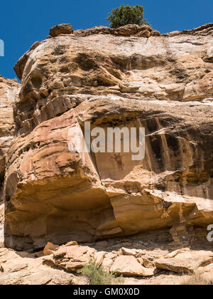 The Guardian pictograph,  Waving Hands Site, Canyon Pintado, Colorado Highway 139 south of Rangely, Colorado. Stock Photo