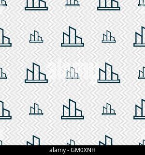 Diagram icon sign. Seamless pattern with geometric texture. Vector Stock Vector