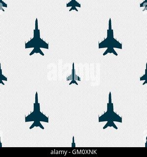 fighter icon sign. Seamless pattern with geometric texture. Vector Stock Vector