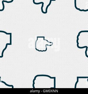 Dislike icon sign. Seamless pattern with geometric texture. Vector Stock Vector