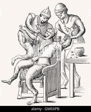 satire against medical charlatans in the 16th century, Stock Photo