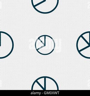 Pie chart graph icon sign. Seamless pattern with geometric texture. Vector Stock Vector