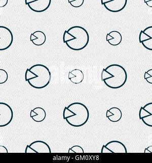 Pie chart graph icon sign. Seamless pattern with geometric texture. Vector Stock Vector