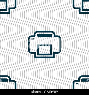 Printing icon sign. Seamless pattern with geometric texture. Vector Stock Vector